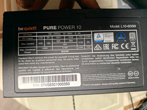 Quiet pure power 10 600w - pure,
