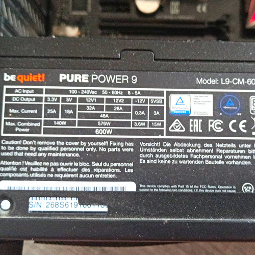 Quiet pure power 9 600w - 9,