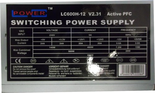 Power lc600h 31 atx - lc, v2.31