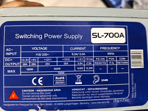 Inter tech 700a - sl-700a, 700w
